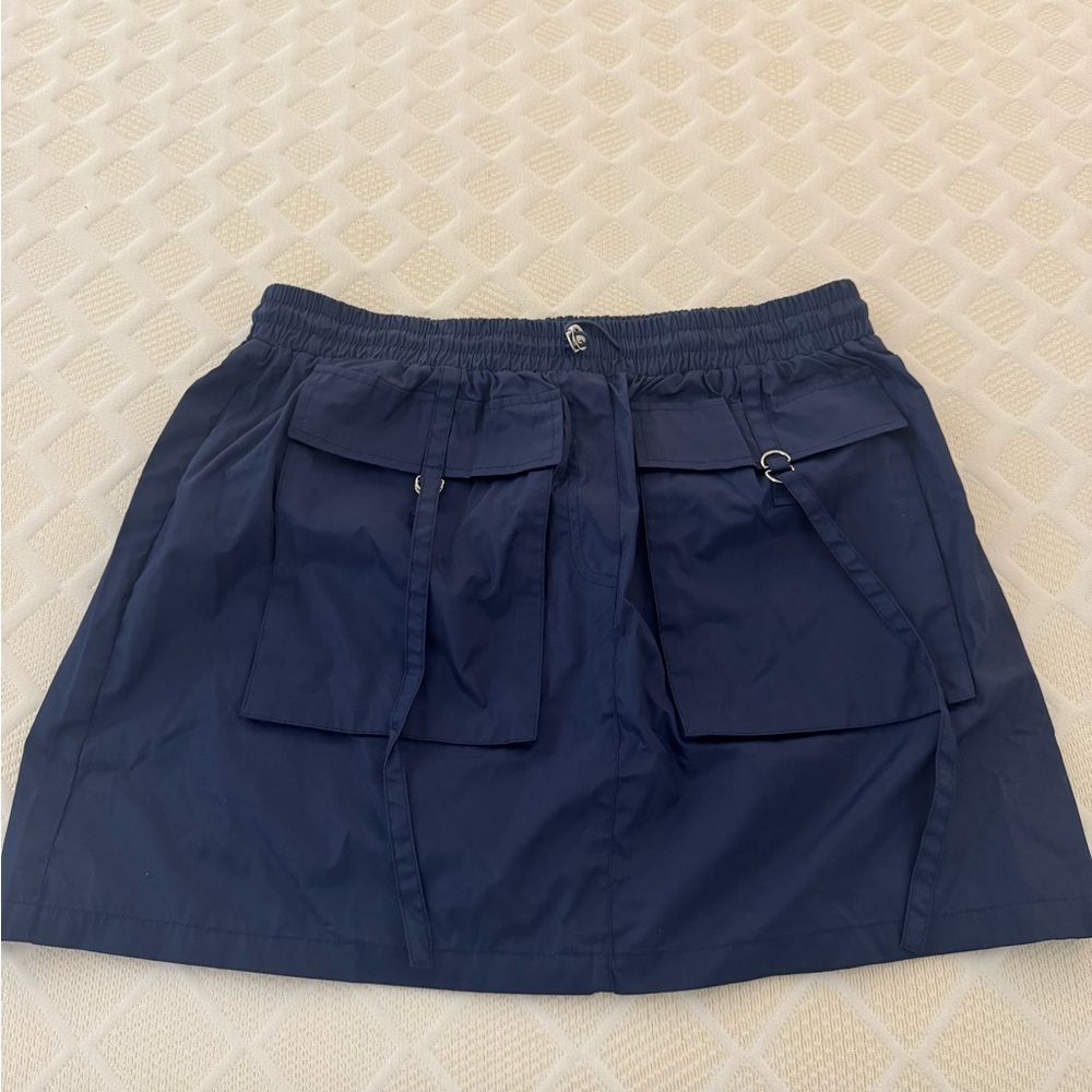 CIDER Navy Blue Cargo Skirt
